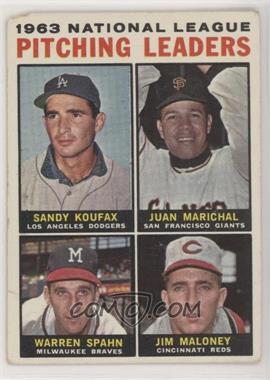 1964 Topps - [Base] #3 - League Leaders - 1963 NL Pitching Leaders (Sandy Koufax, Juan Marichal, Warren Spahn, Jim Maloney) [Poor to Fair]