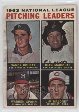 1964 Topps - [Base] #3 - League Leaders - 1963 NL Pitching Leaders (Sandy Koufax, Juan Marichal, Warren Spahn, Jim Maloney)