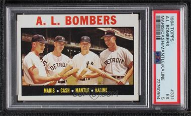 1964 Topps - [Base] #331 - A.L. Bombers (Roger Maris, Norm Cash, Mickey Mantle, Al Kaline) [PSA 5 EX]