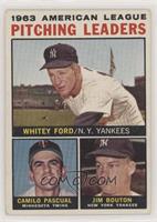 League Leaders - 1963 AL Pitching Leaders (Whitey Ford, Camilo Pascual, Jim Bou…