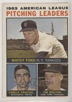 League Leaders - 1963 AL Pitching Leaders (Whitey Ford, Camilo Pascual, Jim Bou…