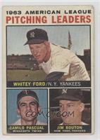 League Leaders - 1963 AL Pitching Leaders (Whitey Ford, Camilo Pascual, Jim Bou…