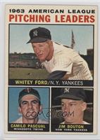 League Leaders - 1963 AL Pitching Leaders (Whitey Ford, Camilo Pascual, Jim Bou…