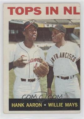 1964 Topps - [Base] #423 - Tops in NL (Hank Aaron, Willie Mays) [Good to VG‑EX]