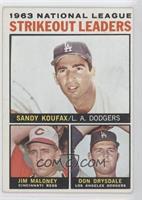 1963 NL Strikeout Leaders (Sandy Koufax, Jim Maloney, Don Drysdale) [Noted]