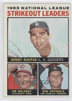 League Leaders - 1963 NL Strikeout Leaders (Sandy Koufax, Jim Maloney, Don Drys…