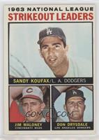 League Leaders - 1963 NL Strikeout Leaders (Sandy Koufax, Jim Maloney, Don Drys…
