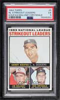 League Leaders - 1963 NL Strikeout Leaders (Sandy Koufax, Jim Maloney, Don Drys…