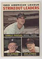 League Leaders - 1963 AL Strikeout Leaders (Camilo Pascual, Jim Bunning, Dick S…