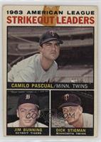 League Leaders - 1963 AL Strikeout Leaders (Camilo Pascual, Jim Bunning, Dick S…