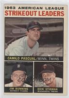 League Leaders - 1963 AL Strikeout Leaders (Camilo Pascual, Jim Bunning, Dick S…