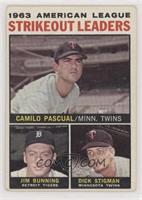 League Leaders - 1963 AL Strikeout Leaders (Camilo Pascual, Jim Bunning, Dick S…
