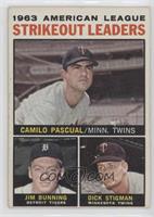 League Leaders - 1963 AL Strikeout Leaders (Camilo Pascual, Jim Bunning, Dick S…