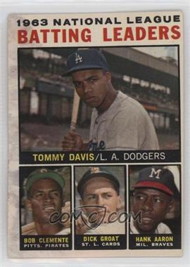 1964 Topps - [Base] #7 - League Leaders - 1963 NL Batting Leaders (Tommy Davis, Roberto Clemente, Hank Aaron, Dick Groat)