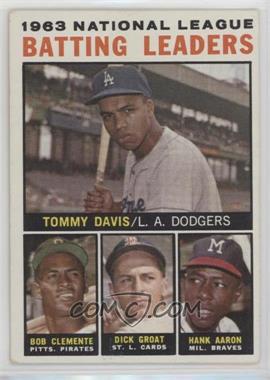 1964 Topps - [Base] #7 - League Leaders - 1963 NL Batting Leaders (Tommy Davis, Roberto Clemente, Hank Aaron, Dick Groat)