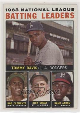 1964 Topps - [Base] #7 - League Leaders - 1963 NL Batting Leaders (Tommy Davis, Roberto Clemente, Hank Aaron, Dick Groat)