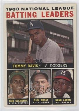 1964 Topps - [Base] #7 - League Leaders - 1963 NL Batting Leaders (Tommy Davis, Roberto Clemente, Hank Aaron, Dick Groat)