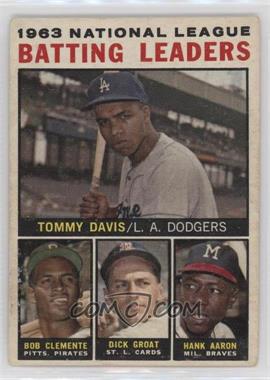 1964 Topps - [Base] #7 - League Leaders - 1963 NL Batting Leaders (Tommy Davis, Roberto Clemente, Hank Aaron, Dick Groat)