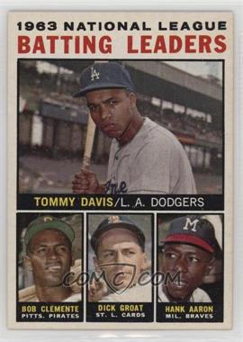 1964 Topps - [Base] #7 - League Leaders - 1963 NL Batting Leaders (Tommy Davis, Roberto Clemente, Hank Aaron, Dick Groat)