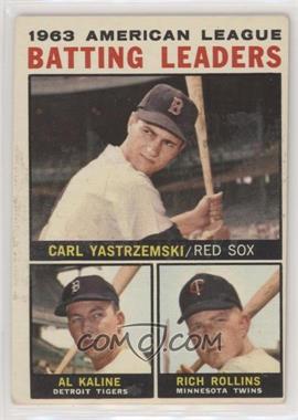 1964 Topps - [Base] #8 - League Leaders - 1963 AL Batting Leaders (Carl Yastrzemski, Al Kaline, Rich Rollins) [Good to VG‑EX]
