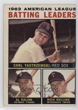 1964 Topps - [Base] #8 - League Leaders - 1963 AL Batting Leaders (Carl Yastrzemski, Al Kaline, Rich Rollins)