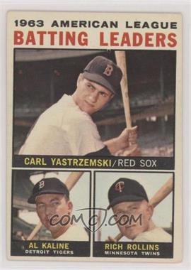 1964 Topps - [Base] #8 - League Leaders - 1963 AL Batting Leaders (Carl Yastrzemski, Al Kaline, Rich Rollins)