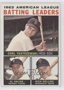 1964 Topps - [Base] #8 - League Leaders - 1963 AL Batting Leaders (Carl Yastrzemski, Al Kaline, Rich Rollins)