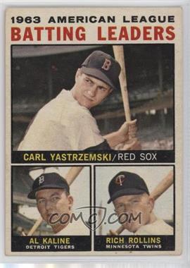 1964 Topps - [Base] #8 - League Leaders - 1963 AL Batting Leaders (Carl Yastrzemski, Al Kaline, Rich Rollins)