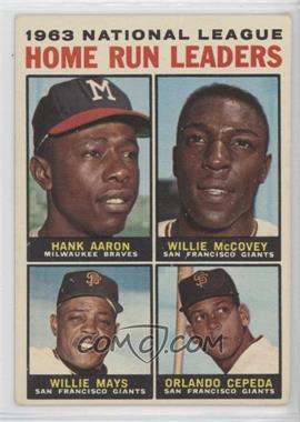 1964 Topps - [Base] #9 - League Leaders - 1963 NL Home Run Leaders (Hank Aaron, Willie McCovey, Willie Mays, Orlando Cepeda)