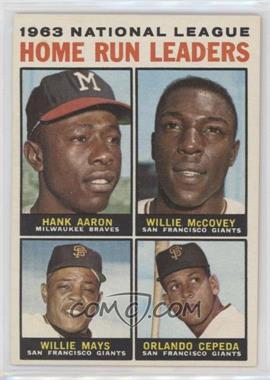 1964 Topps - [Base] #9 - League Leaders - 1963 NL Home Run Leaders (Hank Aaron, Willie McCovey, Willie Mays, Orlando Cepeda)