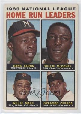 1964 Topps - [Base] #9 - League Leaders - 1963 NL Home Run Leaders (Hank Aaron, Willie McCovey, Willie Mays, Orlando Cepeda)