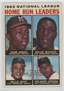 1964 Topps - [Base] #9 - League Leaders - 1963 NL Home Run Leaders (Hank Aaron, Willie McCovey, Willie Mays, Orlando Cepeda)