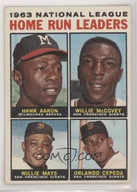 1964 Topps - [Base] #9 - League Leaders - 1963 NL Home Run Leaders (Hank Aaron, Willie McCovey, Willie Mays, Orlando Cepeda)