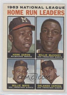 1964 Topps - [Base] #9 - League Leaders - 1963 NL Home Run Leaders (Hank Aaron, Willie McCovey, Willie Mays, Orlando Cepeda)