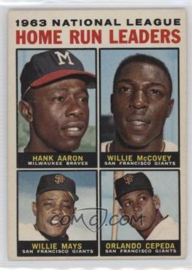 1964 Topps - [Base] #9 - League Leaders - 1963 NL Home Run Leaders (Hank Aaron, Willie McCovey, Willie Mays, Orlando Cepeda)