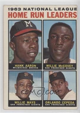 1964 Topps - [Base] #9 - League Leaders - 1963 NL Home Run Leaders (Hank Aaron, Willie McCovey, Willie Mays, Orlando Cepeda)