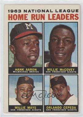 1964 Topps - [Base] #9 - League Leaders - 1963 NL Home Run Leaders (Hank Aaron, Willie McCovey, Willie Mays, Orlando Cepeda)