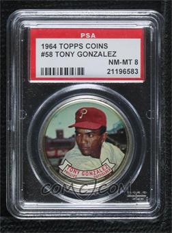 1964 Topps Coins - [Base] #58 - Tony Gonzalez [PSA 8 NM‑MT]