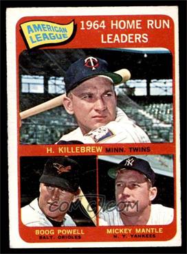 1965 O-Pee-Chee - [Base] #3 - League Leaders - Harmon Killebrew, Boog Powell, Mickey Mantle [EX]