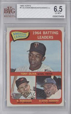 1965 Topps - [Base] #1 - League Leaders - Tony Oliva, Brooks Robinson, Elston Howard [BVG 6.5 EX‑MT+]