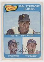 League Leaders - Bob Veale, Bob Gibson, Don Drysdale