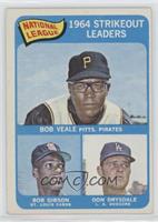 League Leaders - Bob Veale, Bob Gibson, Don Drysdale [Poor to Fair]