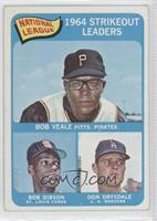 League Leaders - Bob Veale, Bob Gibson, Don Drysdale [Good to VG̴…