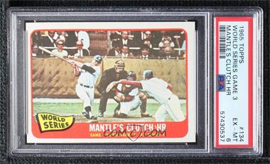 1965 Topps - [Base] #134 - 1964 World Series - Mantle's Clutch HR [PSA 6 EX‑MT]