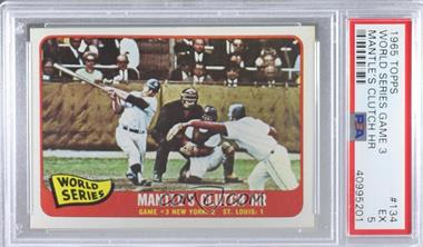 1965 Topps - [Base] #134 - 1964 World Series - Mantle's Clutch HR [PSA 5 EX]