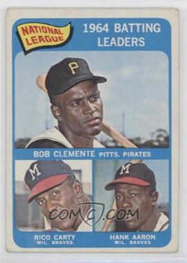 1965 Topps - [Base] #2 - League Leaders - Roberto Clemente, Rico Carty, Hank Aaron (Bob Clemente on Card)