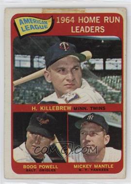 1965 Topps - [Base] #3 - League Leaders - Harmon Killebrew, Boog Powell, Mickey Mantle [Poor to Fair]