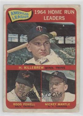 1965 Topps - [Base] #3 - League Leaders - Harmon Killebrew, Boog Powell, Mickey Mantle [Poor to Fair]