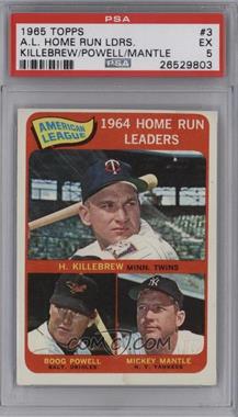 1965 Topps - [Base] #3 - League Leaders - Harmon Killebrew, Boog Powell, Mickey Mantle [PSA 5 EX]