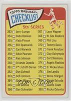 Checklist - Cards 353-429 (5th Series)